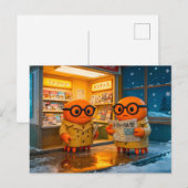 Spy Crabs Investigating Colorful Japanese Newsstan ポストカード (正面/裏面)