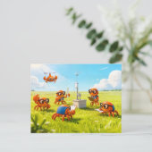 Spy Crabs Learning How Weather Station Works ポストカード (スタンド正面)