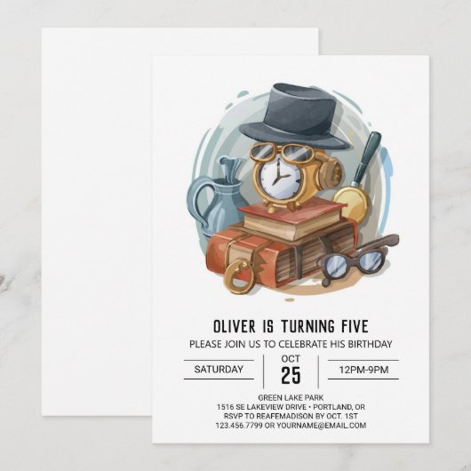 Spy Online探偵誕生日 招待状 (正面/裏面)