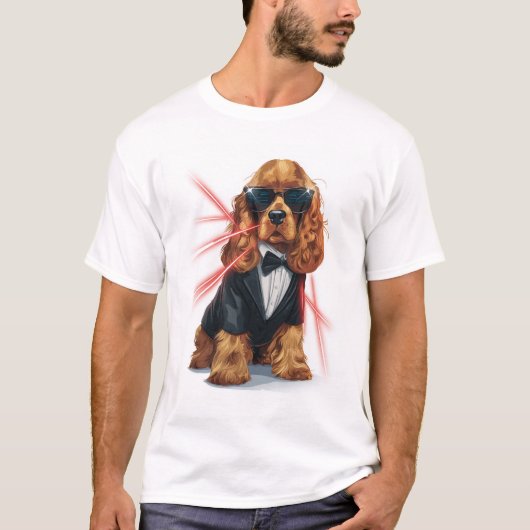 Spy Spaniel � Secret Agent Dog Tシャツ (正面)