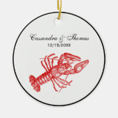 Sqフレームの丸いヴィンテージ セラミックオーナメント (正面)