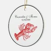 Sqフレームの丸いヴィンテージ セラミックオーナメント (左)