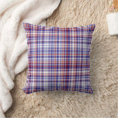 Sq.Plaid枕，赤 – 白 – 青コレクション02 クッション (ブランケット)