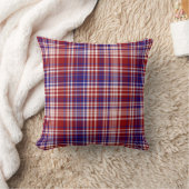 Sq.Plaid枕，赤 – 白 – 青コレクション04 クッション (ブランケット)