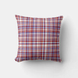 Sq.Plaid枕，赤 – 白 – 青コレクション06 クッション