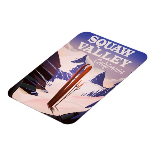 Sqaw Valley California旅行ポスター。 マグネット (左側)