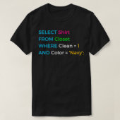SQLおもしろいプログラマ用SQLデザインDBAおよびDB ad Tシャツ (デザイン正面)