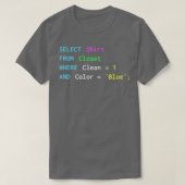SQLおもしろいプログラマ用SQLデザインDBAおよびDB ad Tシャツ (デザイン正面)