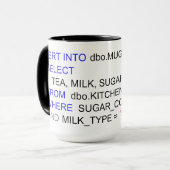 SQLのプログラミングの茶マグ マグカップ (正面左)