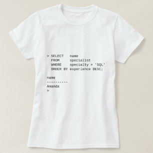 SQLデータベーススペシャリスト: Amanda Tシャツ