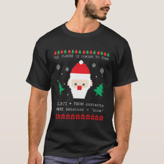 Sql句の醜いおもしろいクリスマスセーターのコーディングNer Tシャツ