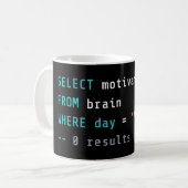 SQL Monday Zero Motivation コーヒーマグカップ (正面左)