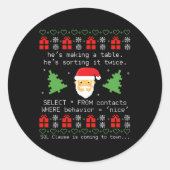 Sql Santa Claus Datase Clause Developer Code Db Pr ラウンドシール (正面)