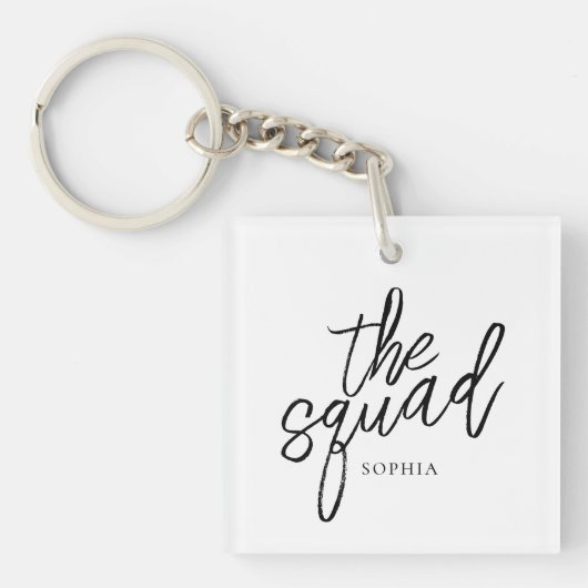 Squad Bridesmaidのミニマル写真のスクリカスタムプト キーホルダー (正面)