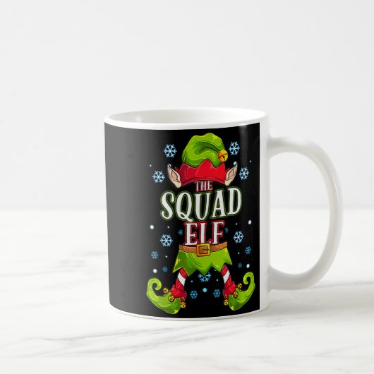 Squad Elf Matching Family Group Christmas Party  コーヒーマグカップ (右)