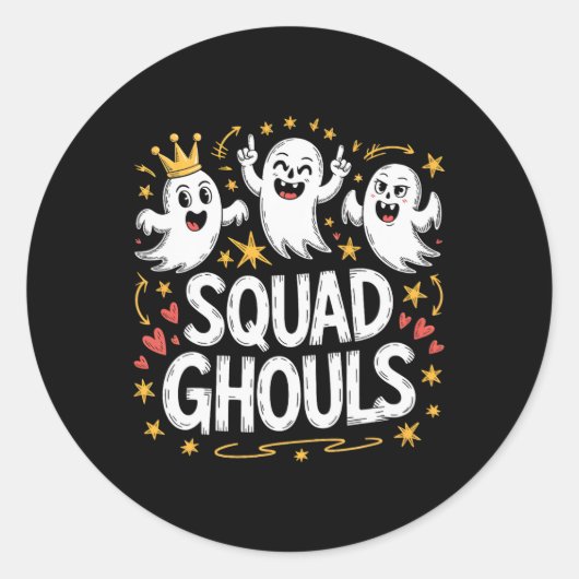 Squad Ghosts Matching Funny Halloween 1  ラウンドシール (正面)