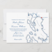 Squalicum Boathouse Bellingham WA 地図 ウェディング 招待状 (正面)