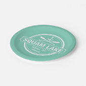 Squam湖NHの名前入りな町、名前およびいかり ペーパープレート (アングル)