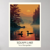 Squam Lake New Hampshire Sunset ポスター (正面)