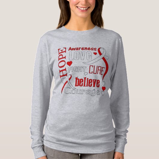 Squamous細胞癌腫の希望はコラージュを言い表わします Tシャツ (正面)