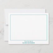 Squareのデスクからミニマル縁どティール（緑がかった色） ノートカード (正面)