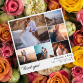 Squareのモダン写真結婚コラージュありがとう サンキューカード