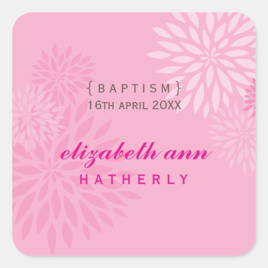 SQUAREステッカー： モダン: dahlia 5 スクエアシール (正面)