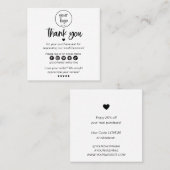 Squareモダン Business Thank You For Order Insert スクエア名刺 (正面/裏面)