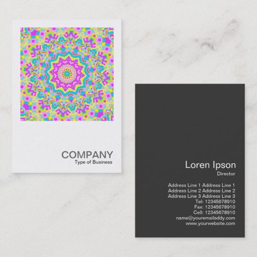 Square写真0269 -カラフル万華鏡のように千変万化するパターン 名刺 (正面/裏面)