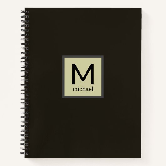 Square モダン Noteboに名前を付けたモノグラ縁どム ノートブック (正面)