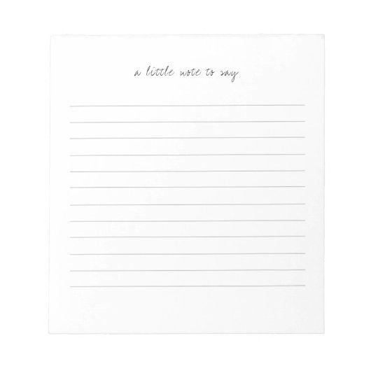 Square A Little Note to Say Script Line Notepad ノートパッド (正面)