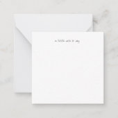 Square A Little Note to Say Script Stationery ノートカード (正面)