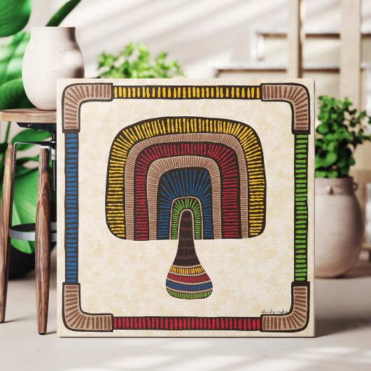 Square Abstract Mushroom キャンバスプリント