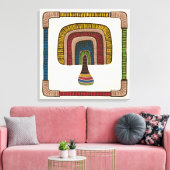 Square Abstract Mushroom キャンバスプリント (インサイチュ (リビング))