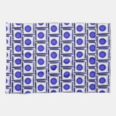 Square and Blue Dot Tea Towel キッチンタオル (横)