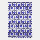 Square and Blue Dot Tea Towel キッチンタオル (縦)