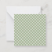 Square Basic Gingham Sage Green Border ノートカード (裏面)