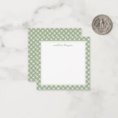 Square Basic Gingham Sage Green Border ノートカード (正面/裏面インサイチュ)