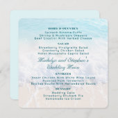 Square Beach Background Wedding Menu Template メニュー (正面/裏面)