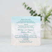 Square Beach Background Wedding Menu Template メニュー (スタンド正面)