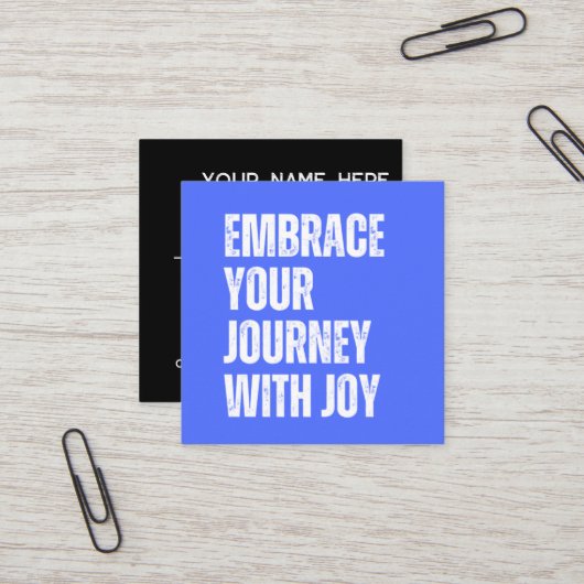 Square Biz Card – 喜びで旅を楽しむ スクエア名刺 (正面/裏面インサイチュ)