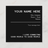 Square Biz Card – 喜びで旅を楽しむ スクエア名刺 (裏面)