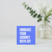 Square Biz Card – 喜びで旅を楽しむ スクエア名刺 (スタンド正面)