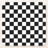 Square Black and White Checkered Coaster Set スクエアペーパーコースター (正面)