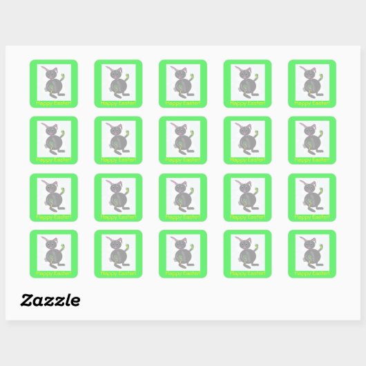 Square Bunny Easter Stickers スクエアシール (シート)