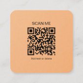 Square Business Card – Coffee Tone QR Design コーリングカード (裏面)
