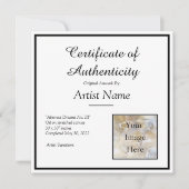 Square Certificate of Authenticityテンプレート写真 招待状 (正面)