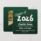 Square Chalkboard Graduation 招待状 (正面/裏面)