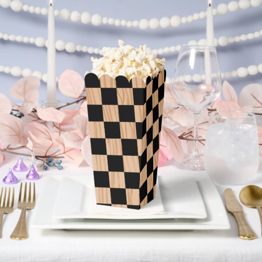 Square Checkers Design Popcorn フェイバーボックス (ウェディング)