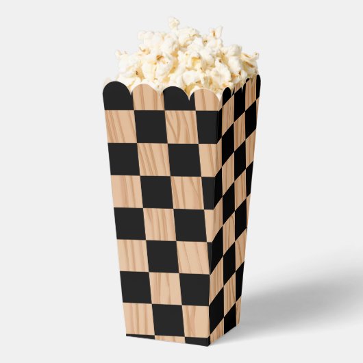 Square Checkers Design Popcorn フェイバーボックス (はじけた状態)